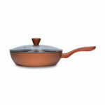 Red granit Wok tiganj sa poklopcem