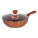Red granit Wok tiganj sa poklopcem